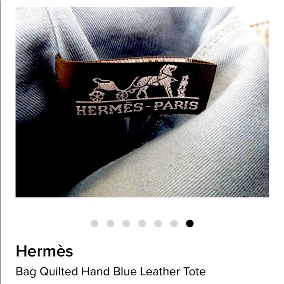 Hermes Leather canvas wooven tote - Picture 5 of 6